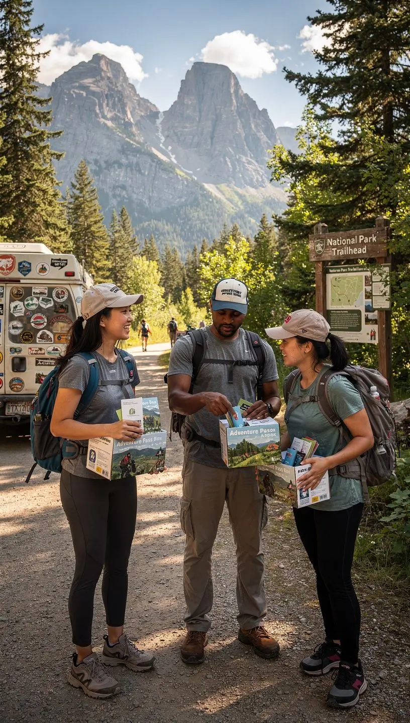 Пляжный набор для путешественников с физическим гидом, картой побережья и купонами на скидки для маршрутов в прибрежных регионах США.